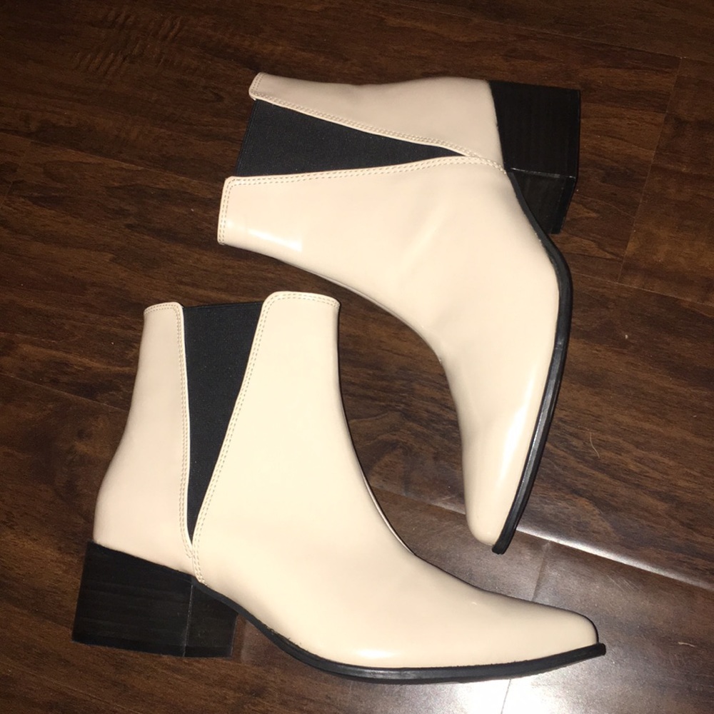 UO paten leather booties